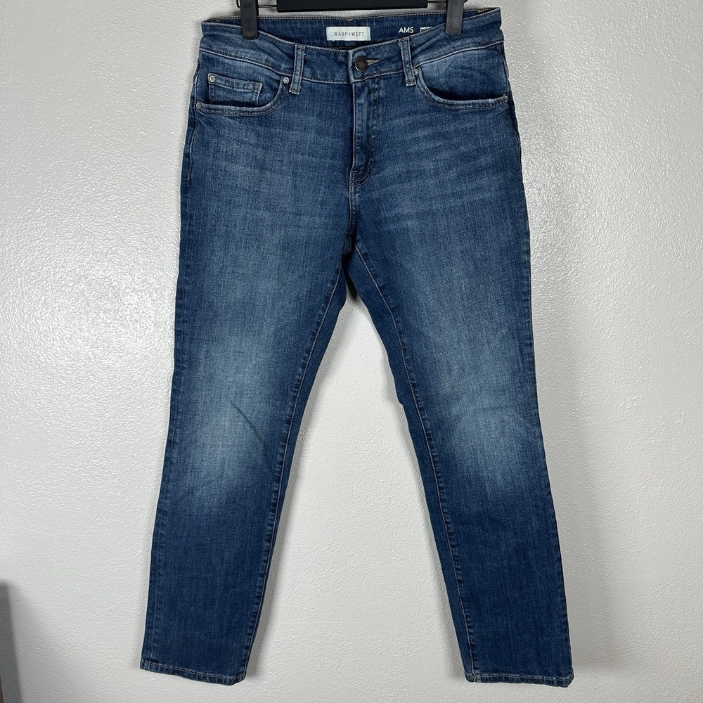 Warp Weft Jeans Mens Sz 30x32 Blue Amsterdam Slim Straight Leg Medium Wash Denim